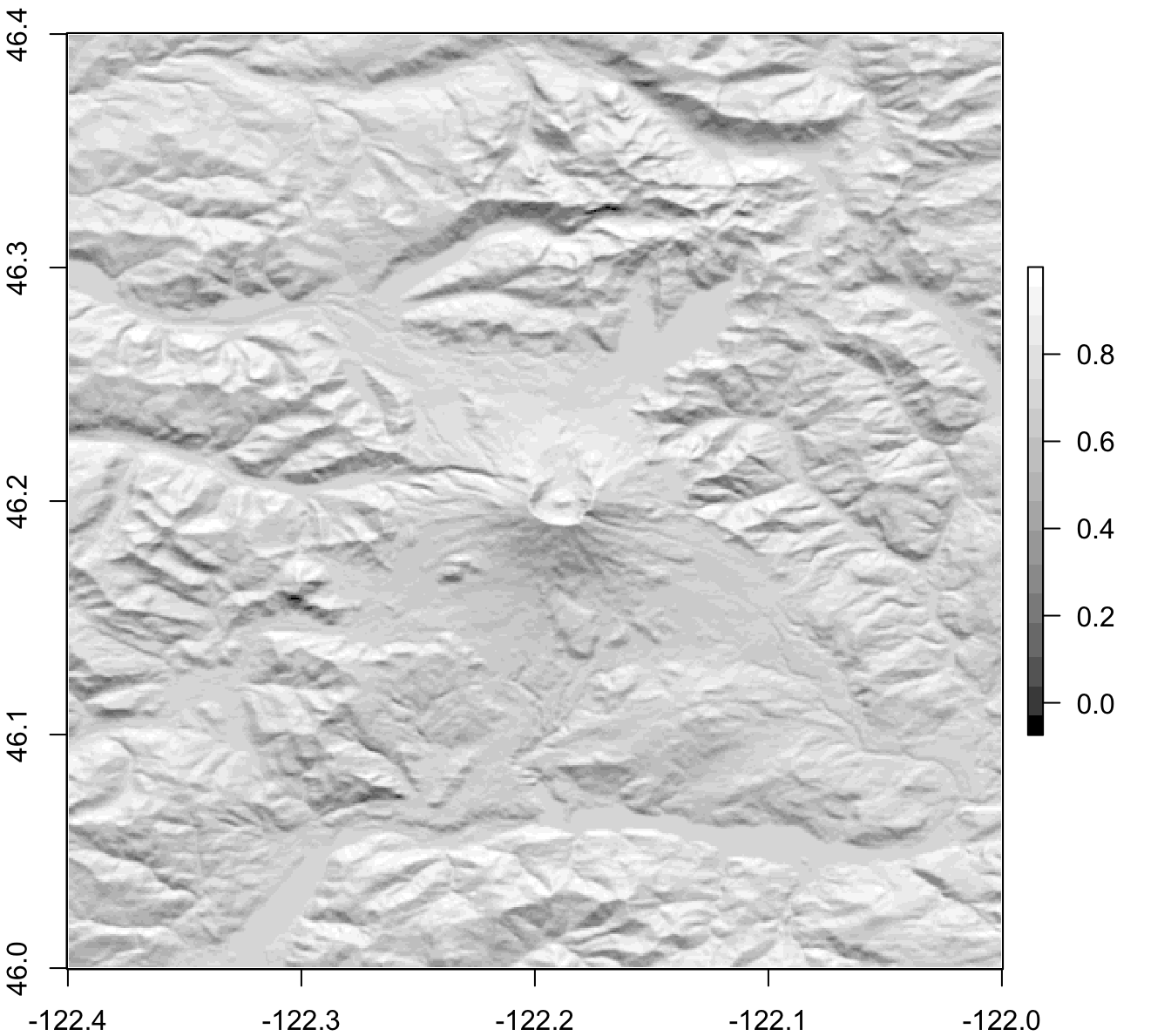 *Hillshade* generated with Mount St. Helens' SRTM elevation data